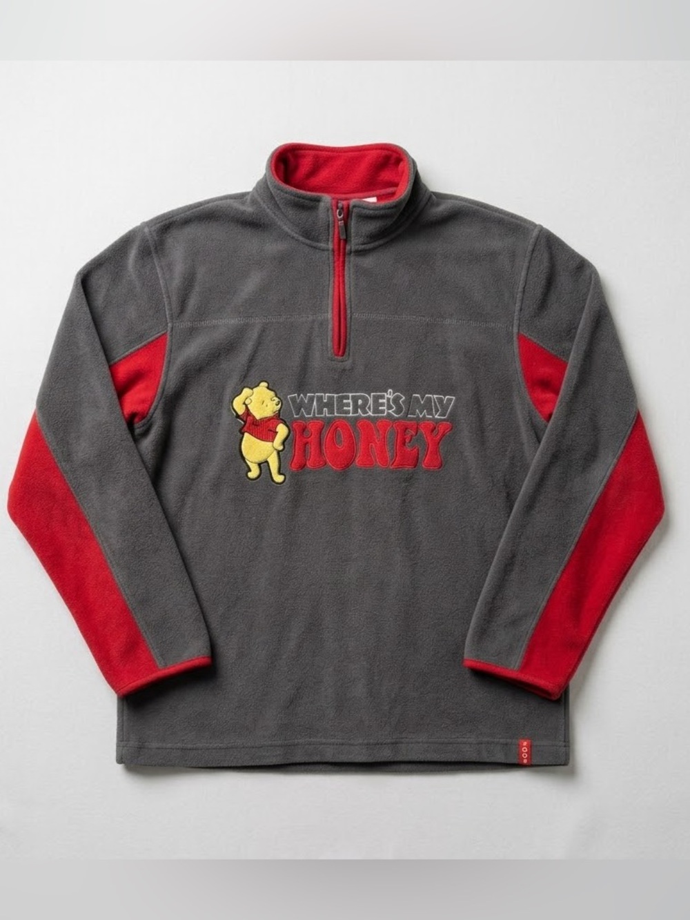 Wonderful World of Disney Winnie the Pooh Fleece Pullover 1/4 Zip L XL vintage